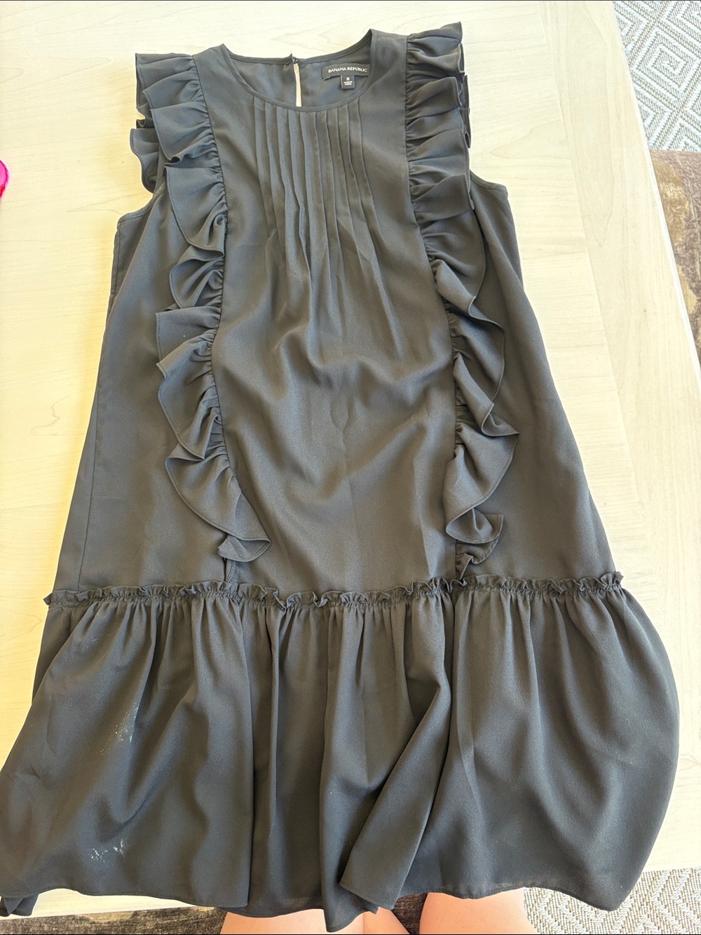 Banana Republic Black Ruffle Mini Dress